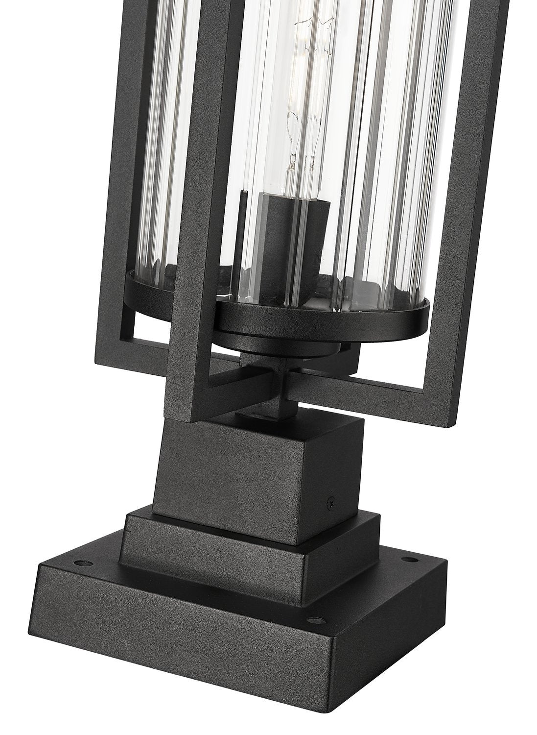 Z-LITE AURA OUTDOOR PIER MOUNTED FIXTURE | 5013PHBS-SQPM-BK - Post