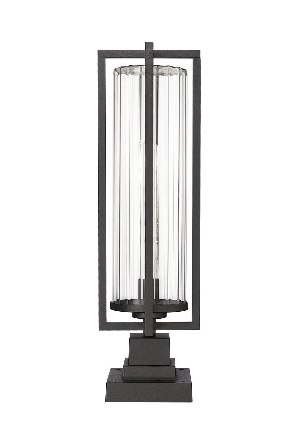 Z-LITE AURA OUTDOOR PIER MOUNTED FIXTURE | 5013PHBS-SQPM-BK - Post