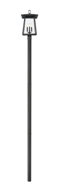 Z-LITE RAINER 4 LIGHT OUTDOOR POST MOUNTED FIXTURE | 5015PHBR-5009P120-BK - Post