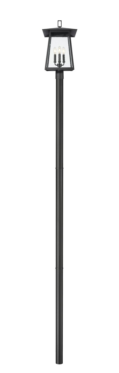 Z-LITE RAINER 4 LIGHT OUTDOOR POST MOUNTED FIXTURE | 5015PHBR-5009P120-BK - Post