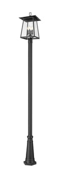 Z-LITE RAINER 4 LIGHT OUTDOOR POST MOUNTED FIXTURE | 5015PHBR-5011P-BK - Post