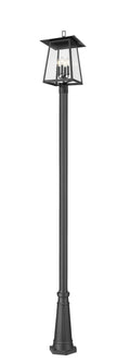 Z-LITE RAINER 4 LIGHT OUTDOOR POST MOUNTED FIXTURE | 5015PHBR-519P-BK - Post