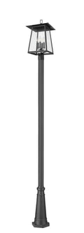 Z-LITE RAINER 4 LIGHT OUTDOOR POST MOUNTED FIXTURE | 5015PHBR-519P-BK - Post