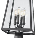 Z-LITE RAINER 4 LIGHT OUTDOOR POST MOUNTED FIXTURE | 5015PHBR-519P-BK - Post