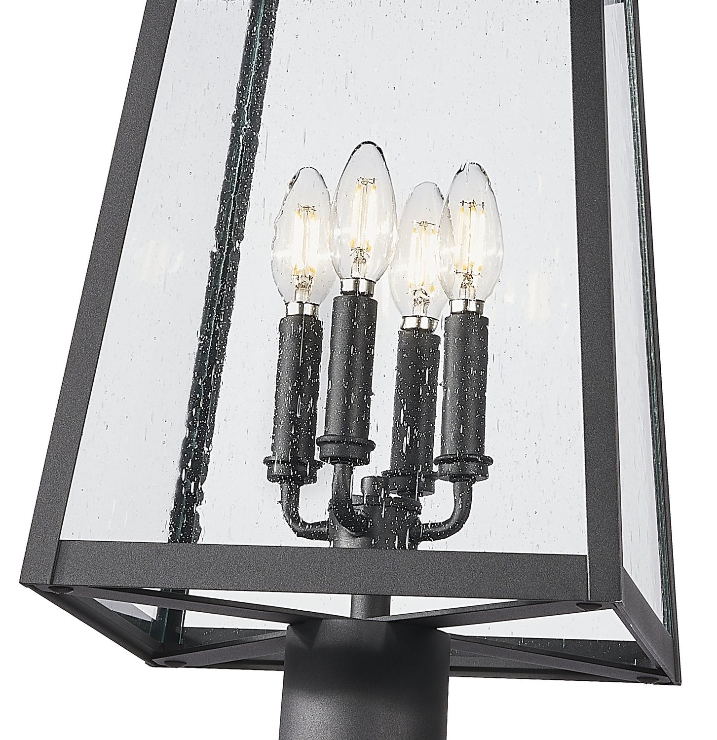 Z-LITE RAINER 4 LIGHT OUTDOOR POST MOUNTED FIXTURE | 5015PHBR-519P-BK - Post