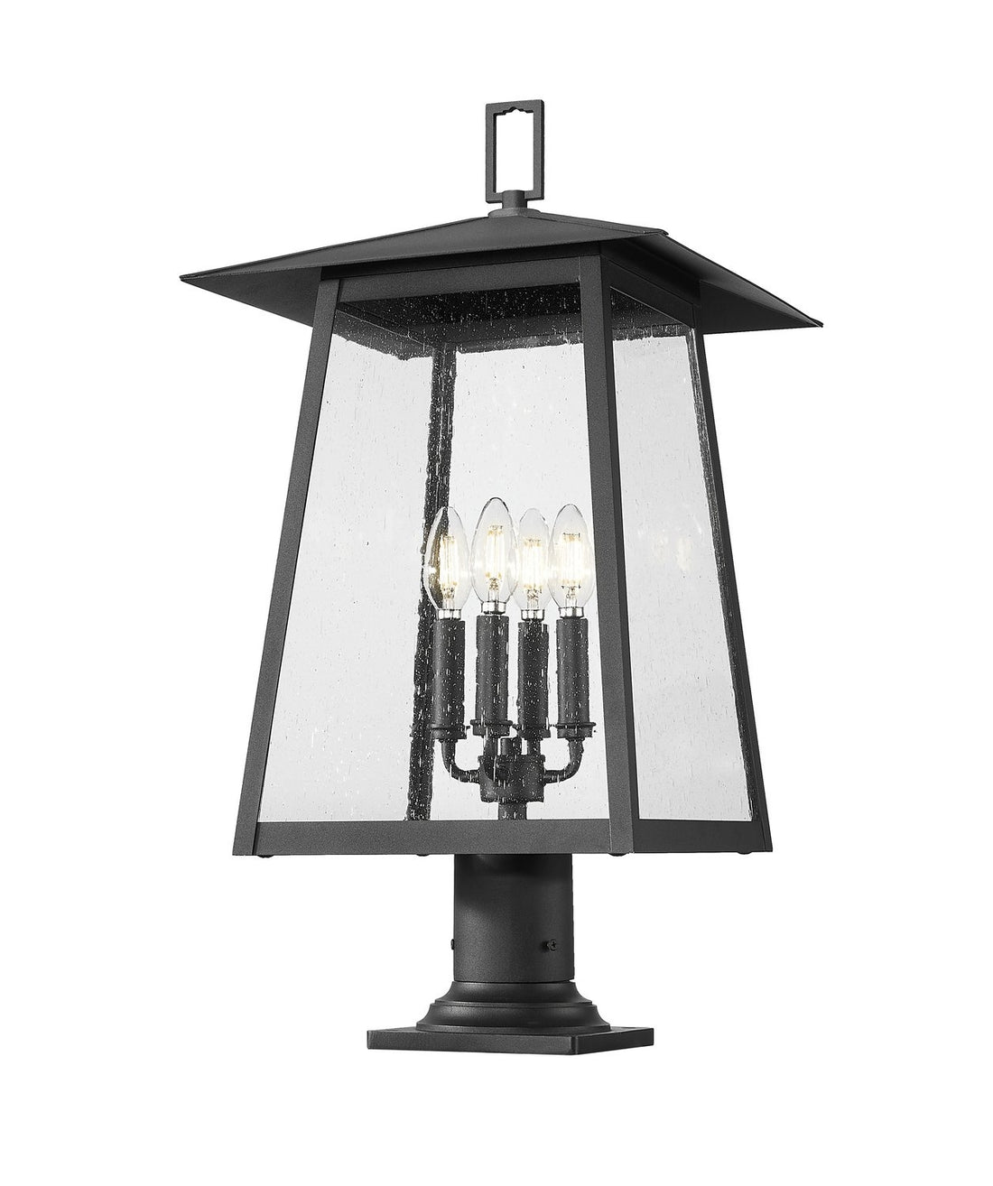 Z-LITE RAINER OUTDOOR PIER MOUNTED FIXTURE | 5015PHBR-533PM-BK - Post
