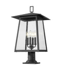 Z-LITE RAINER OUTDOOR PIER MOUNTED FIXTURE | 5015PHBR-533PM-BK - Post