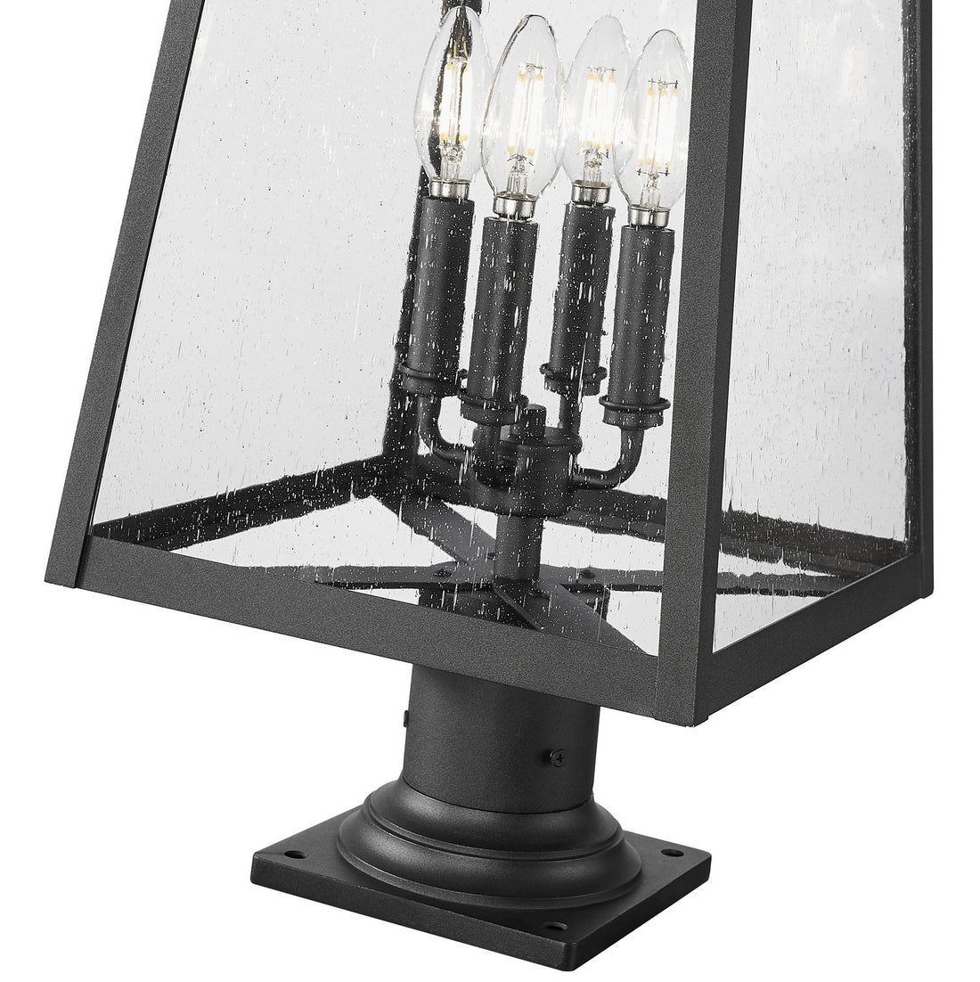 Z-LITE RAINER OUTDOOR PIER MOUNTED FIXTURE | 5015PHBR-533PM-BK - Post