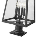 Z-LITE RAINER OUTDOOR PIER MOUNTED FIXTURE | 5015PHBR-533PM-BK - Post