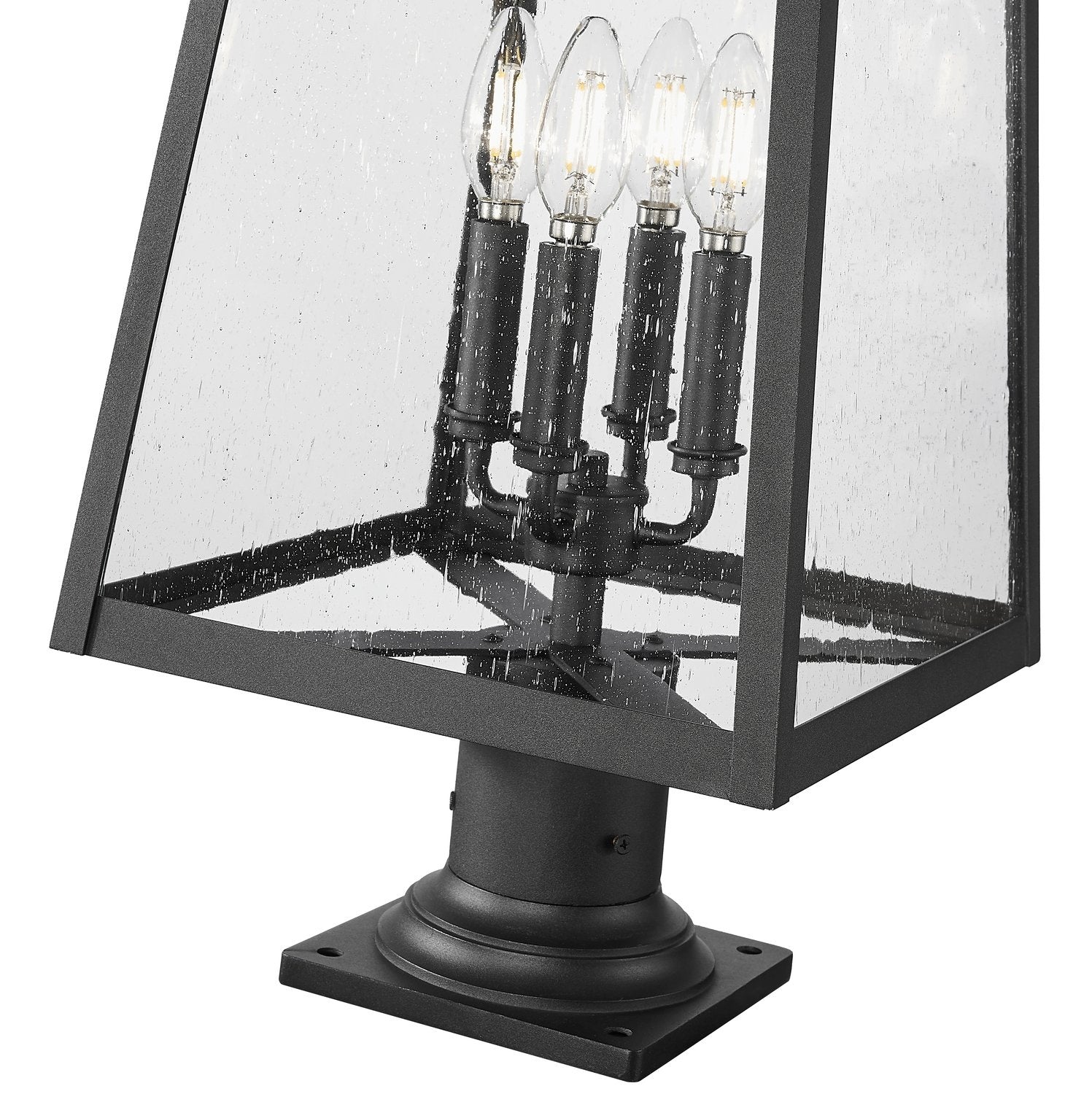Z-LITE RAINER OUTDOOR PIER MOUNTED FIXTURE | 5015PHBR-533PM-BK - Post