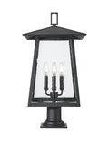 Z-LITE RAINER OUTDOOR PIER MOUNTED FIXTURE | 5015PHBR-533PM-BK - Post