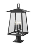 Z-LITE RAINER OUTDOOR PIER MOUNTED FIXTURE | 5015PHBR-533PM-BK - Post