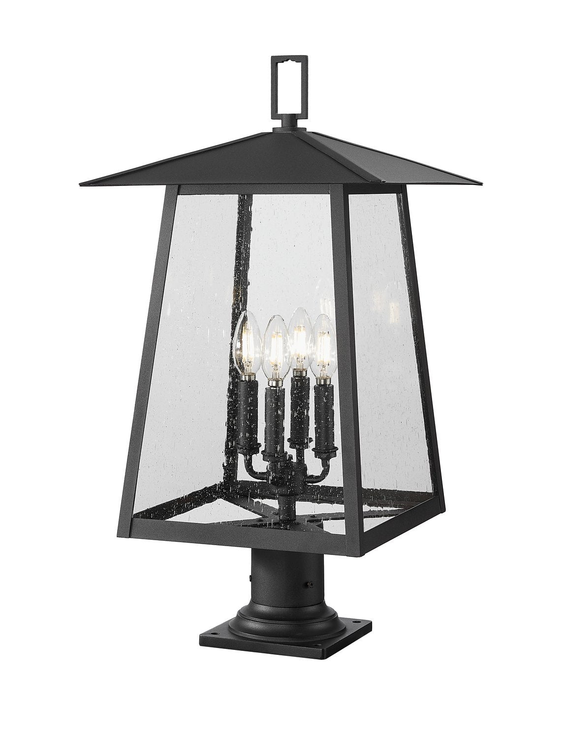 Z-LITE RAINER OUTDOOR PIER MOUNTED FIXTURE | 5015PHBR-533PM-BK - Post