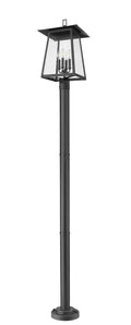 Z-LITE RAINER 4 LIGHT OUTDOOR POST MOUNTED FIXTURE | 5015PHBR-567P-BK - Post
