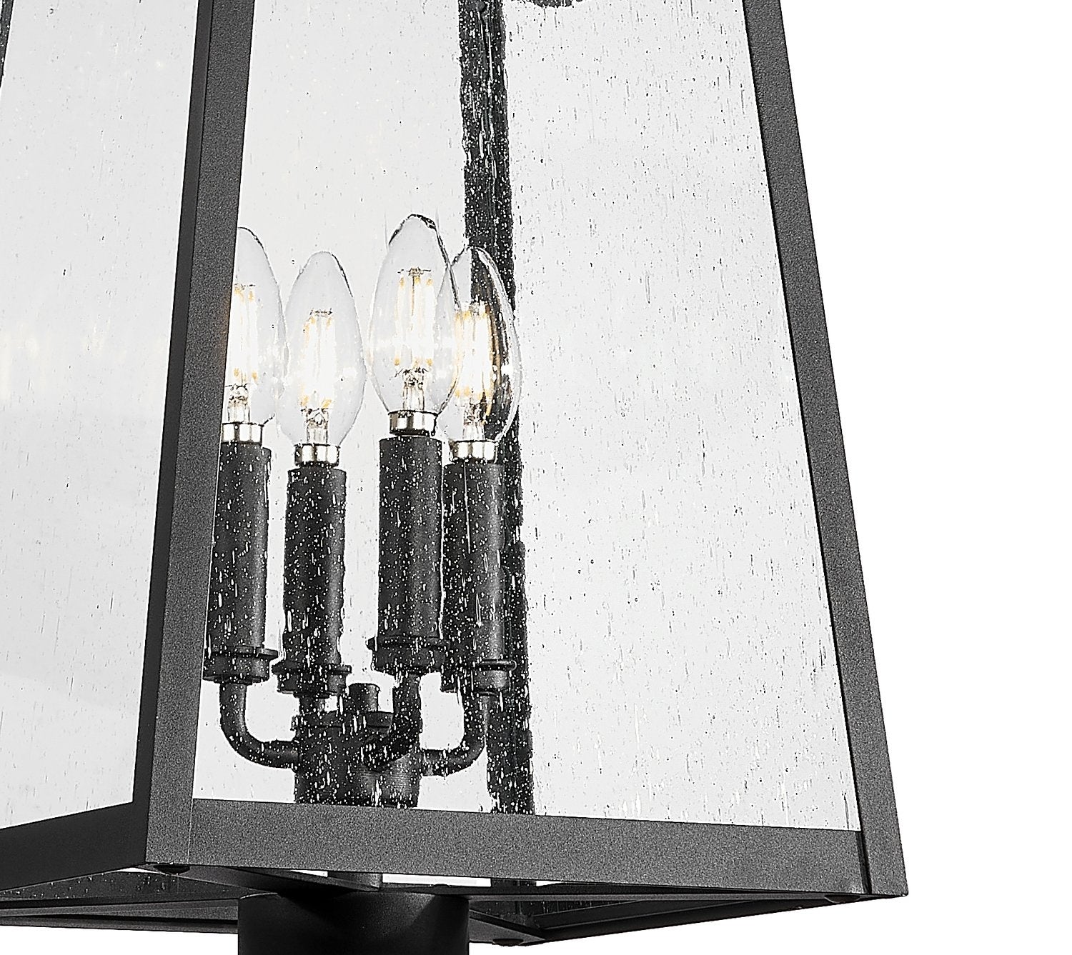 Z-LITE RAINER 4 LIGHT OUTDOOR POST MOUNTED FIXTURE | 5015PHBR-567P-BK - Post