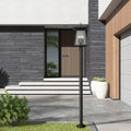 Z-LITE RAINER 4 LIGHT OUTDOOR POST MOUNTED FIXTURE | 5015PHBR-567P-BK - Post