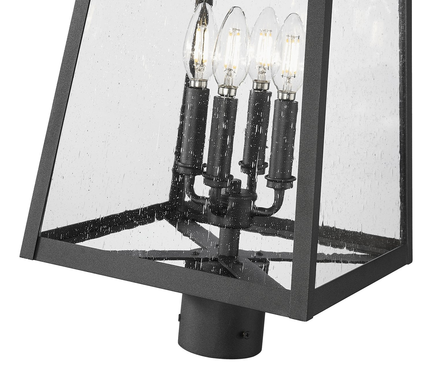 Z-LITE RAINER OUTDOOR POST MOUNT FIXTURE | 5015PHBR-BK - Post