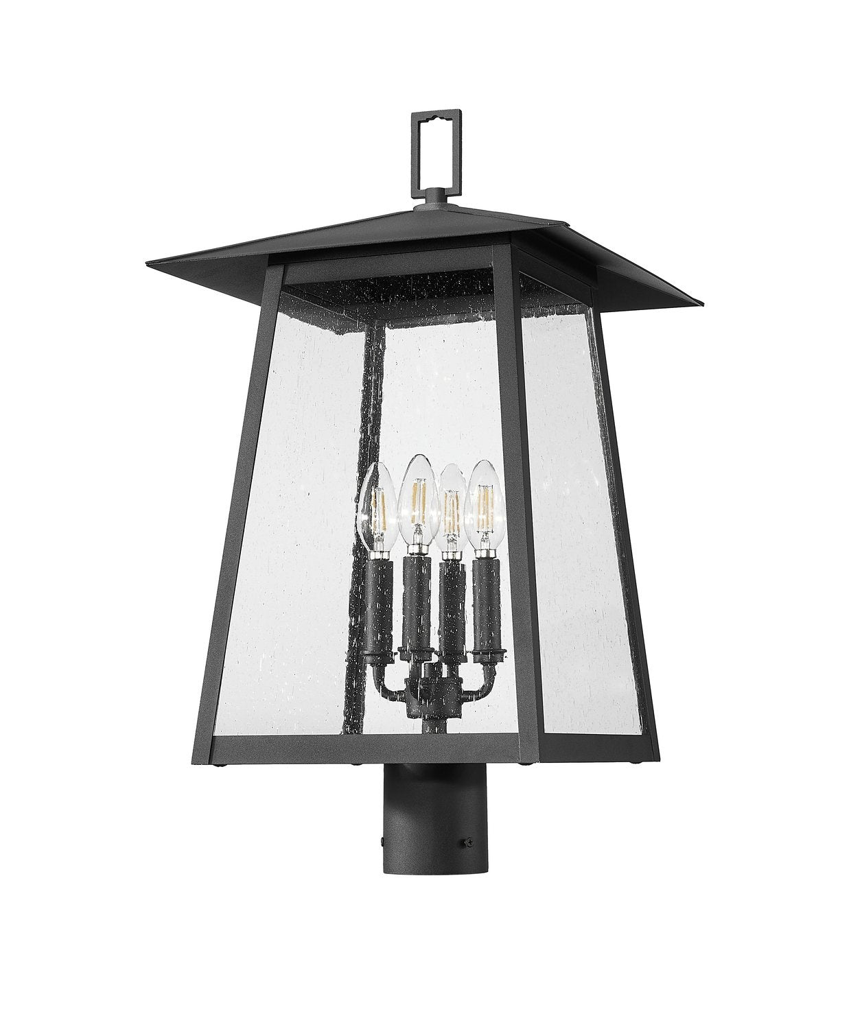 Z-LITE RAINER OUTDOOR POST MOUNT FIXTURE | 5015PHBR-BK - Post