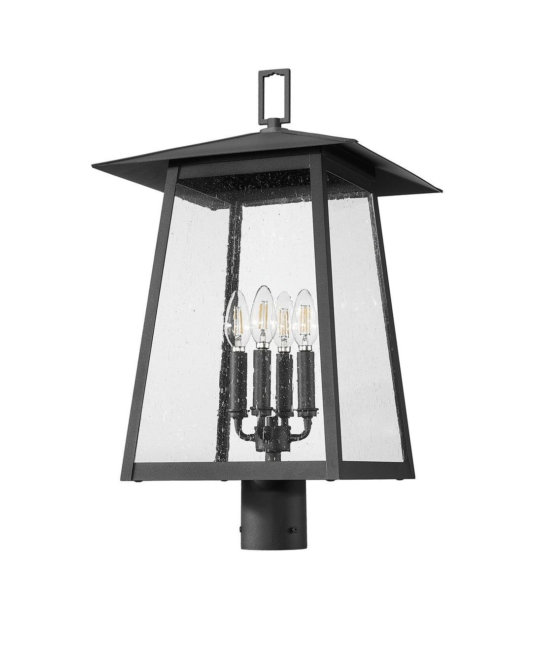 Z-LITE RAINER OUTDOOR POST MOUNT FIXTURE | 5015PHBR-BK - Post