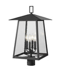 Z-LITE RAINER OUTDOOR POST MOUNT FIXTURE | 5015PHBR-BK - Post