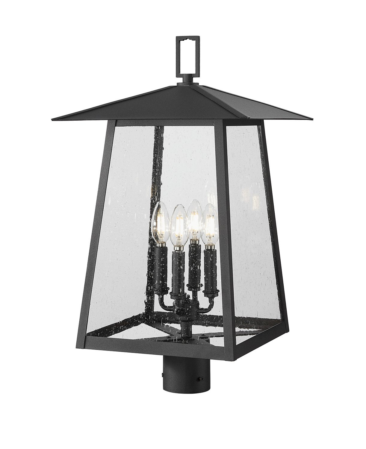 Z-LITE RAINER OUTDOOR POST MOUNT FIXTURE | 5015PHBR-BK - Post