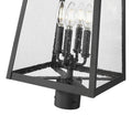Z-LITE RAINER OUTDOOR POST MOUNT FIXTURE | 5015PHBR-BK - Post