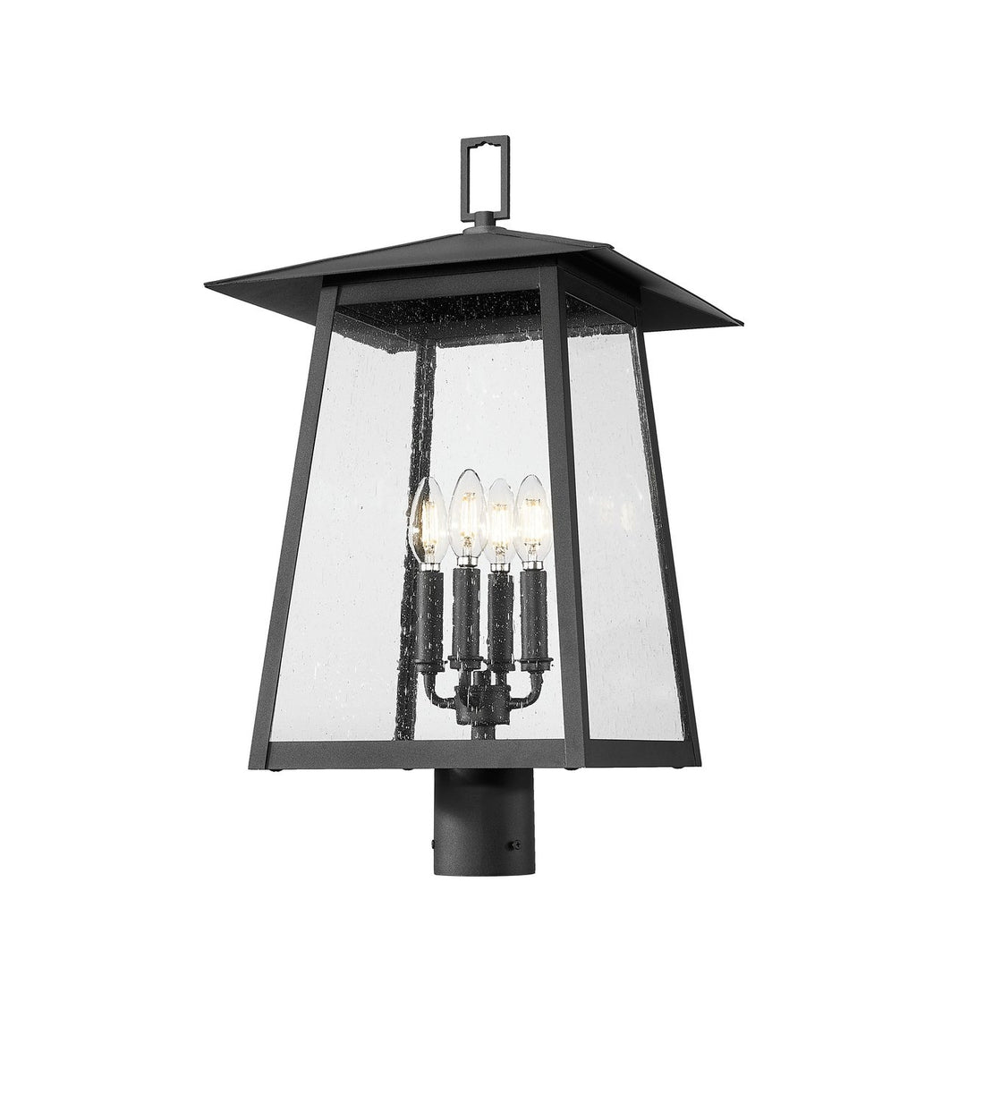 Z-LITE RAINER OUTDOOR POST MOUNT FIXTURE | 5015PHBR-BK - Post