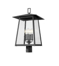 Z-LITE RAINER OUTDOOR POST MOUNT FIXTURE | 5015PHBR-BK - Post