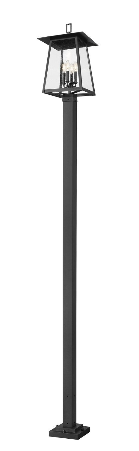 Z-LITE RAINER 4 LIGHT OUTDOOR POST MOUNTED FIXTURE | 5015PHBS-536P-BK - Post