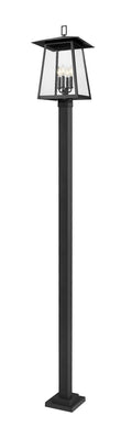 Z-LITE RAINER 4 LIGHT OUTDOOR POST MOUNTED FIXTURE | 5015PHBS-536P-BK - Post