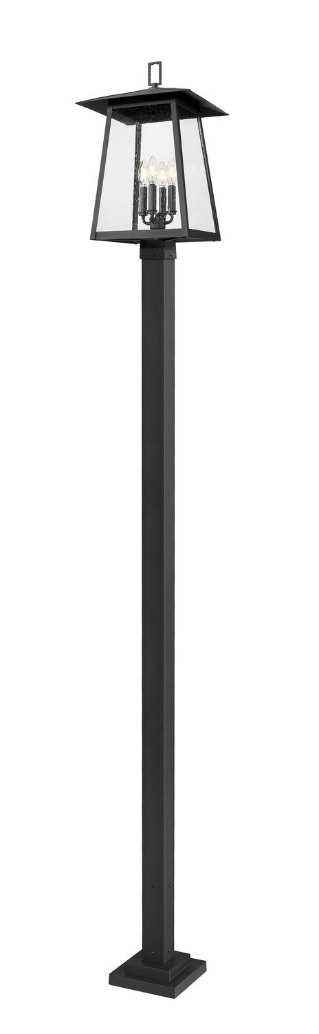 Z-LITE RAINER 4 LIGHT OUTDOOR POST MOUNTED FIXTURE | 5015PHBS-536P-BK - Post