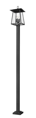 Z-LITE RAINER 4 LIGHT OUTDOOR POST MOUNTED FIXTURE | 5015PHBS-536P-BK - Post