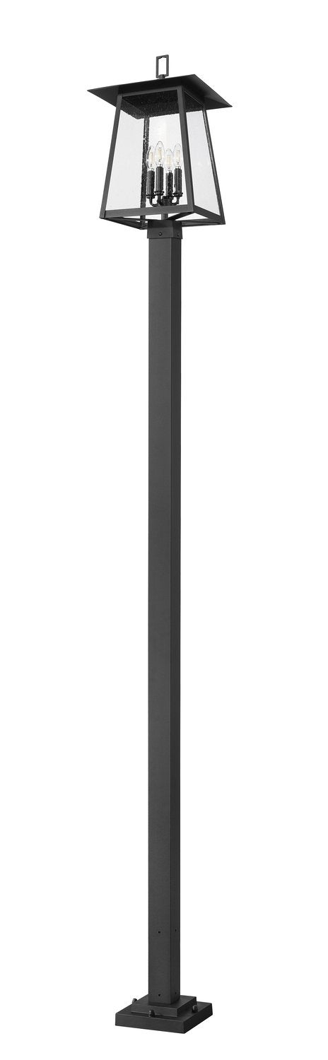 Z-LITE RAINER 4 LIGHT OUTDOOR POST MOUNTED FIXTURE | 5015PHBS-536P-BK - Post