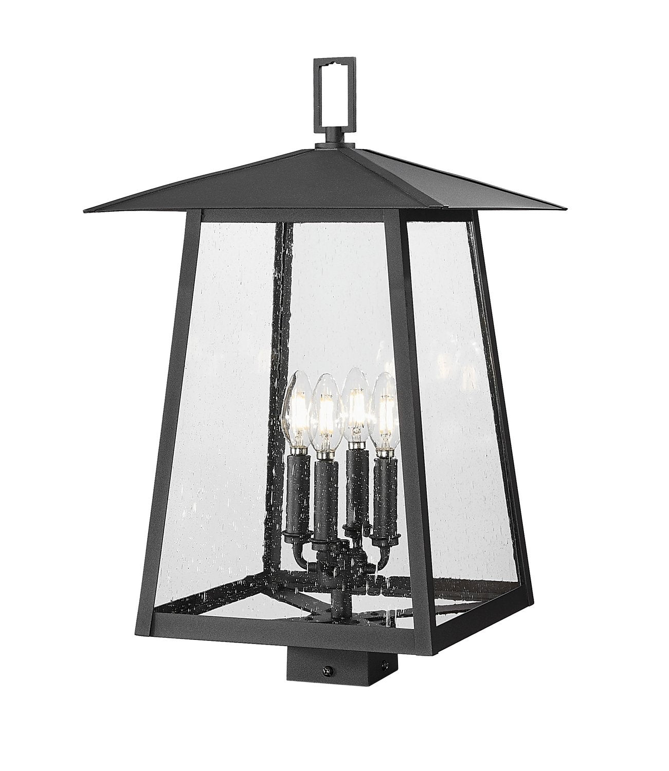 Z-LITE RAINER OUTDOOR POST MOUNT FIXTURE | 5015PHBS-BK - Post