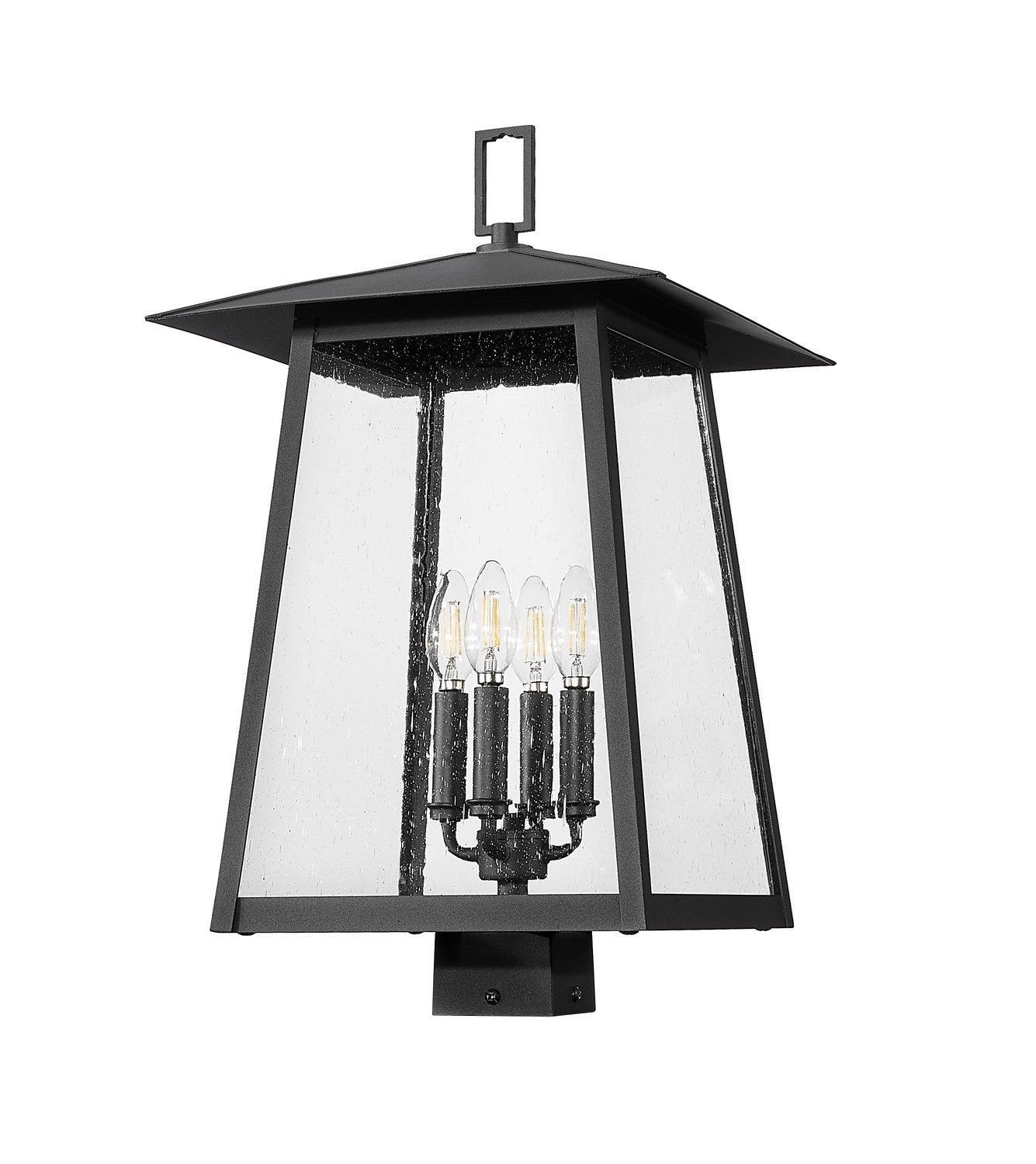 Z-LITE RAINER OUTDOOR POST MOUNT FIXTURE | 5015PHBS-BK - Post