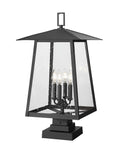Z-LITE RAINER OUTDOOR PIER MOUNTED FIXTURE | 5015PHBS-SQPM-BK - Post