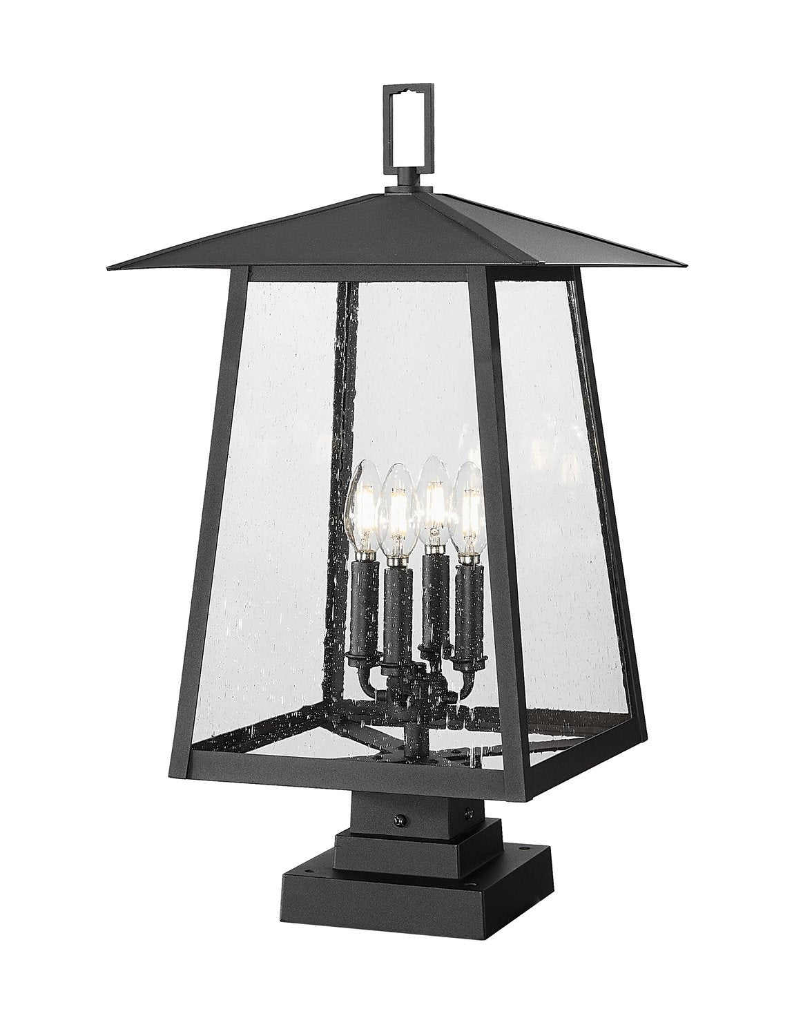 Z-LITE RAINER OUTDOOR PIER MOUNTED FIXTURE | 5015PHBS-SQPM-BK - Post