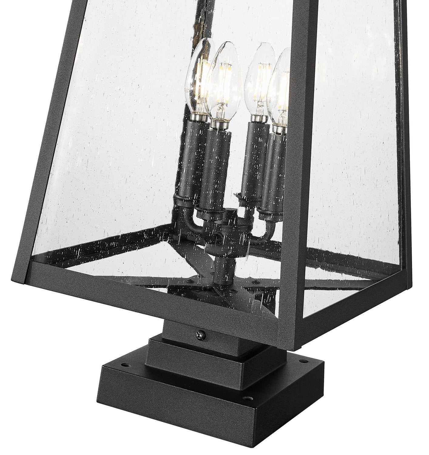 Z-LITE RAINER OUTDOOR PIER MOUNTED FIXTURE | 5015PHBS-SQPM-BK - Post