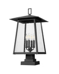 Z-LITE RAINER OUTDOOR PIER MOUNTED FIXTURE | 5015PHBS-SQPM-BK - Post