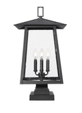 Z-LITE RAINER OUTDOOR PIER MOUNTED FIXTURE | 5015PHBS-SQPM-BK - Post