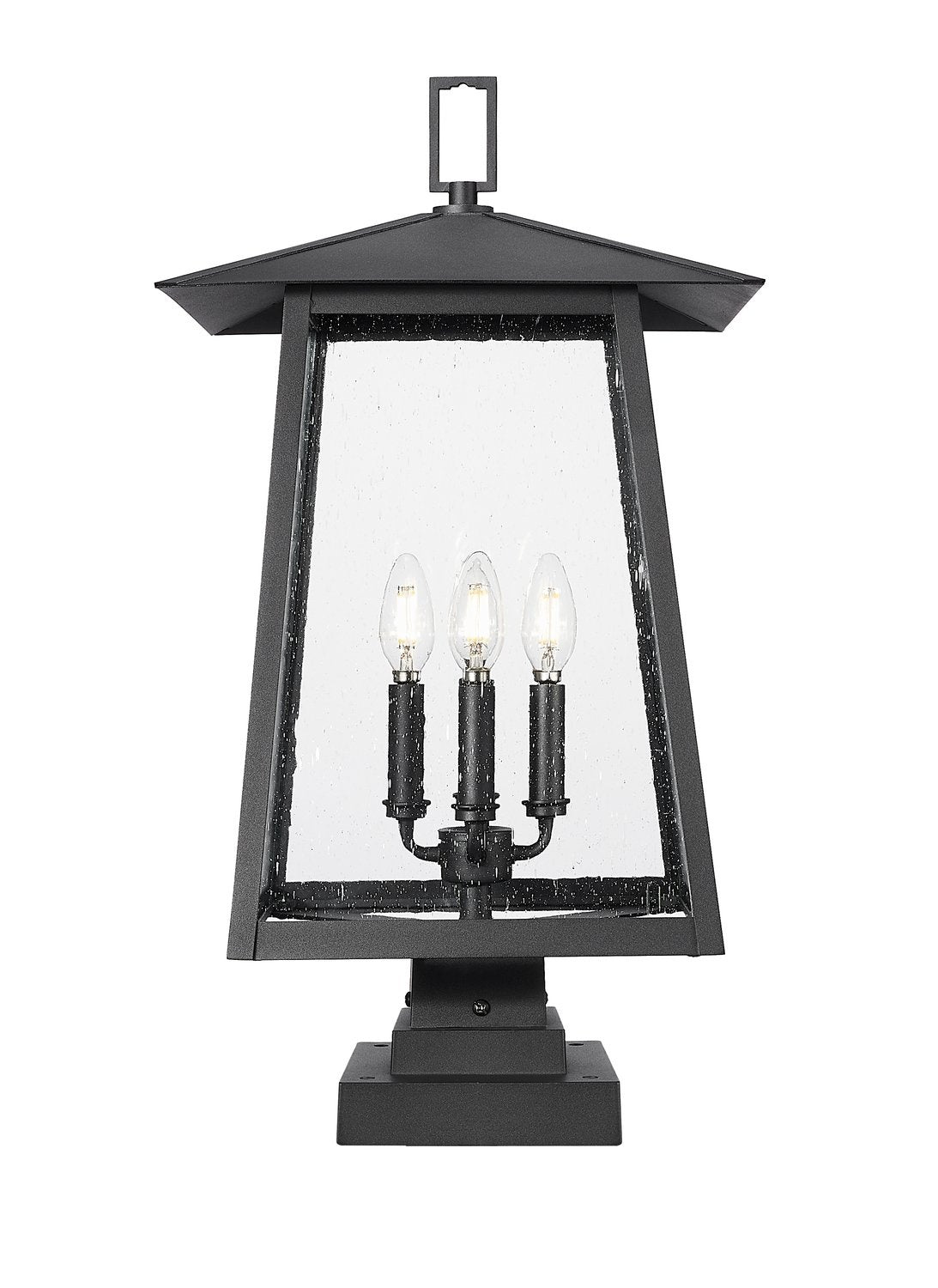 Z-LITE RAINER OUTDOOR PIER MOUNTED FIXTURE | 5015PHBS-SQPM-BK - Post