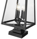 Z-LITE RAINER OUTDOOR PIER MOUNTED FIXTURE | 5015PHBS-SQPM-BK