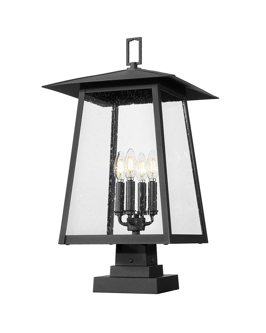 Z-LITE RAINER OUTDOOR PIER MOUNTED FIXTURE | 5015PHBS-SQPM-BK - Post