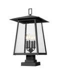 Z-LITE RAINER OUTDOOR PIER MOUNTED FIXTURE | 5015PHBS-SQPM-BK - Post