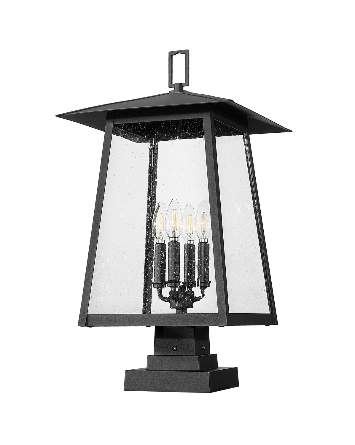 Z-LITE RAINER OUTDOOR PIER MOUNTED FIXTURE | 5015PHBS-SQPM-BK