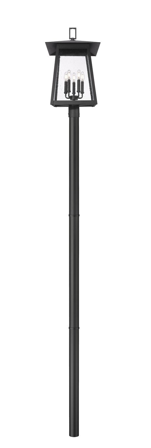 Z-LITE RAINER 5 LIGHT OUTDOOR POST MOUNTED FIXTURE | 5015PHXLR-5009P96-BK - Post