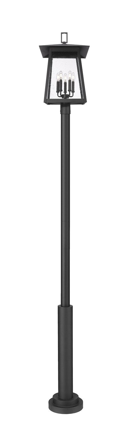 Z-LITE RAINER 5 LIGHT OUTDOOR POST MOUNTED FIXTURE | 5015PHXLR-5010P-BK - Post