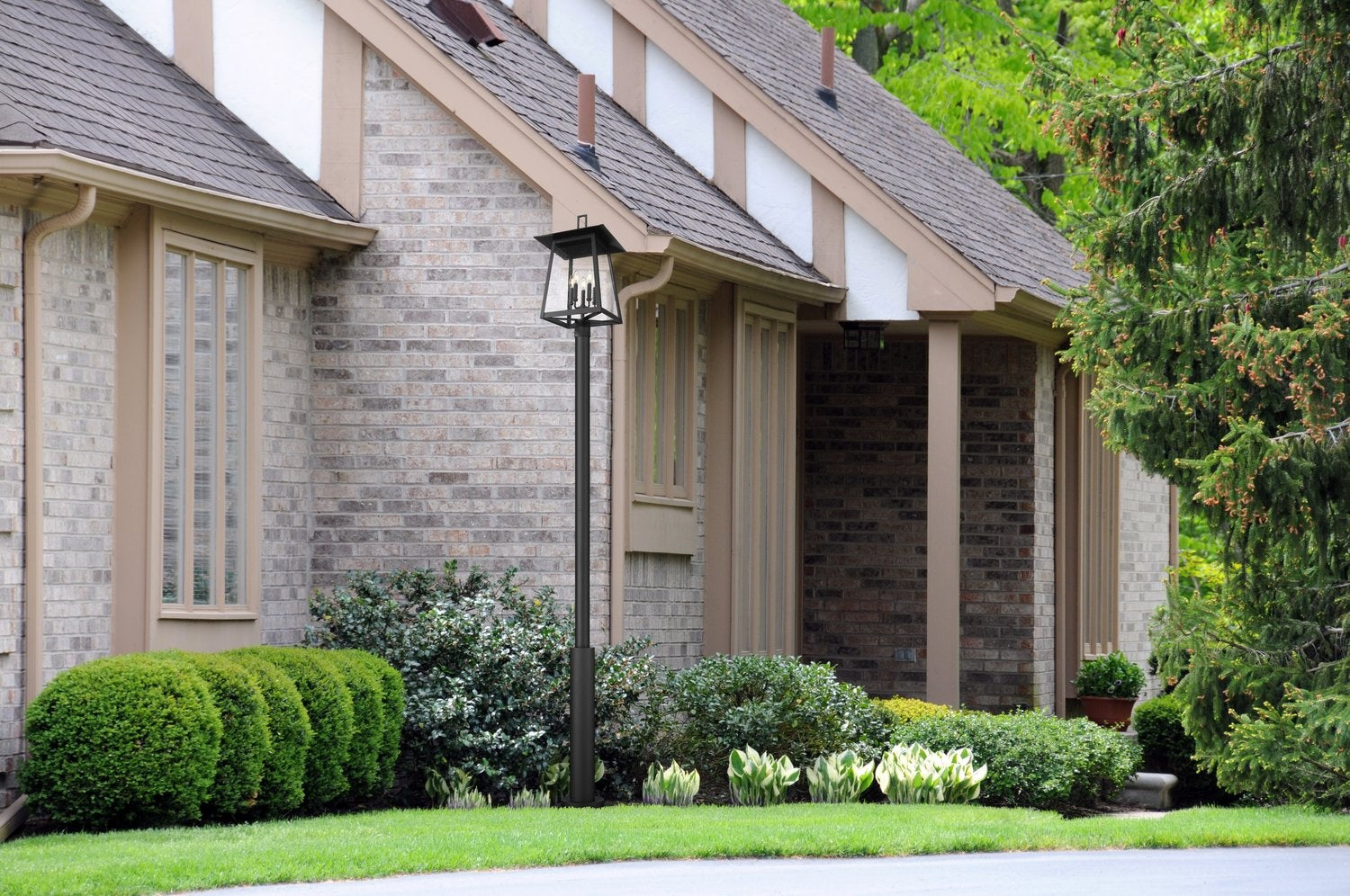 Z-LITE RAINER 5 LIGHT OUTDOOR POST MOUNTED FIXTURE | 5015PHXLR-5010P-BK - Post