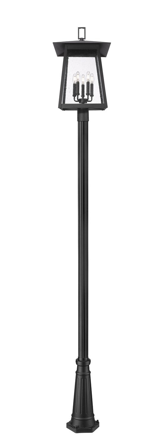 Z-LITE RAINER 5 LIGHT OUTDOOR POST MOUNTED FIXTURE | 5015PHXLR-5011P-BK - Post