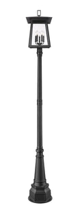 Z-LITE RAINER 5 LIGHT OUTDOOR POST MOUNTED FIXTURE | 5015PHXLR-564P-BK - Post